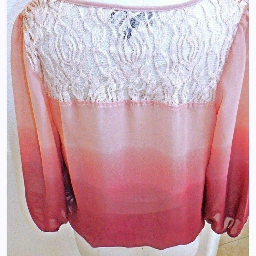 Sheer dusky rose gradient top - Picture 3 of 4